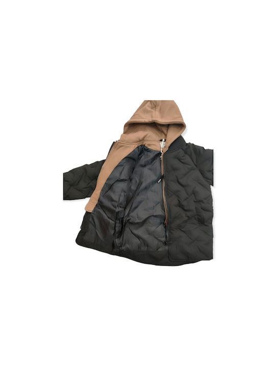 Joyce Kids Casual Jacket short with Lining & Protection Hood Black