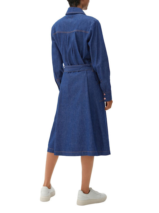 S.Oliver Midi Shirt Dress Dress Denim Blue