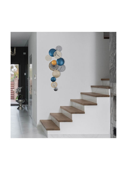 Homeplus Wanddekoration Geometrisches Element Bunt aus Metall 90x8x42cm