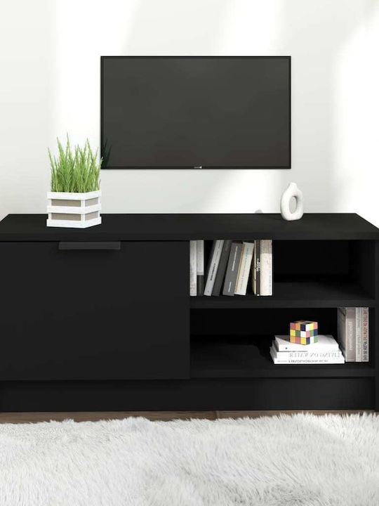 TV Stand Wooden Black L80xW35xH36.5cm