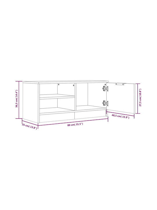 TV-Ständer Grau M80xT35xH36,5cm