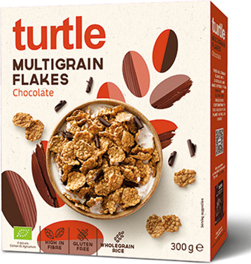 Turtle Better Breakfast Organic Flakes Multigrain with Dark Chocolate 300gr
