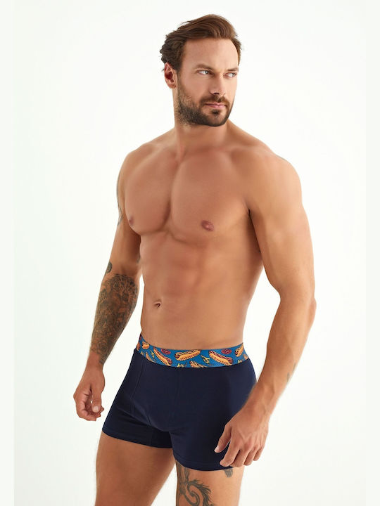 Hot Dog Ανδρικά Μποξεράκια Navy Blue/Black 3Pack