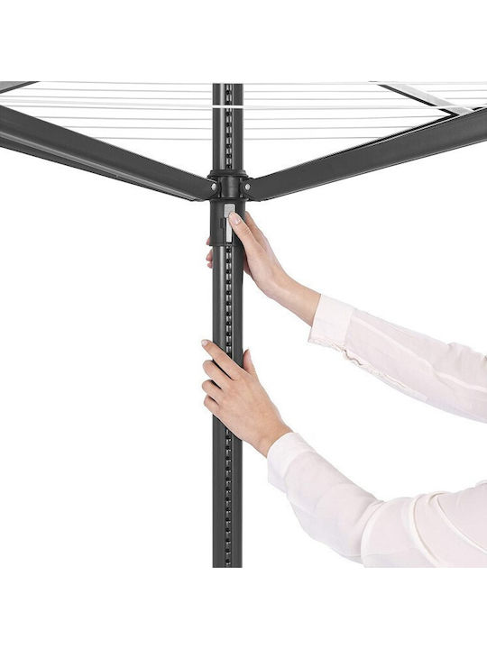 Brabantia Lift-O-Matic Rotary Dryer Metallic Folding Floor Clothes Drying Rack with Hanging Length 50m