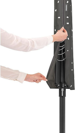 Brabantia Lift-O-Matic Folding Floor Clothes Drying Rack for Garden Metallic with 50m Hanging Length
