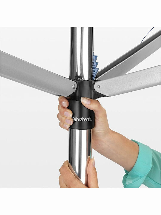 Brabantia Topspinner Rotary Dryer Metallic Folding Floor Clothes Drying Rack with Hanging Length 40m