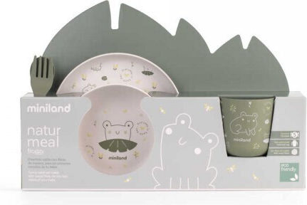 Miniland Feeding Set Frog made of Melamine White 5pcs