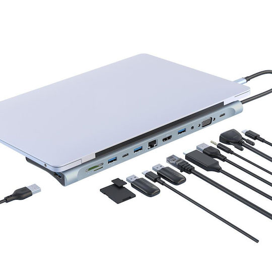 XO XO-HUB010 USB-C Docking Station με HDMI PD Γκρι