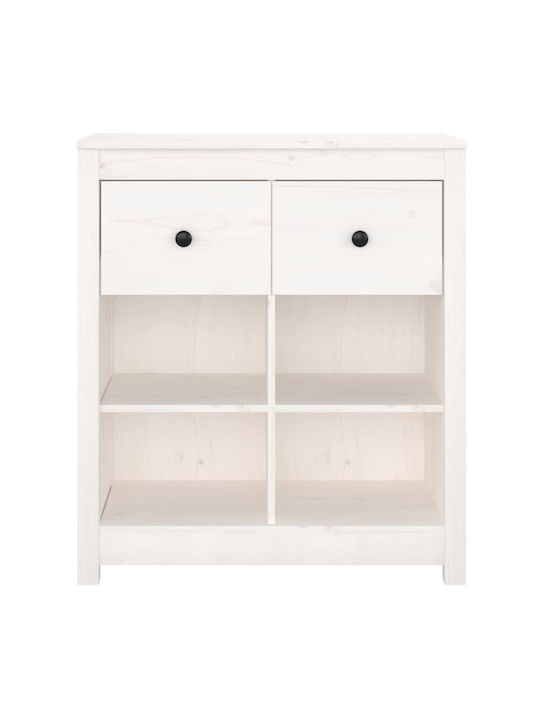 Sideboard made of Solid Wood with Drawers White 70x35x80cm