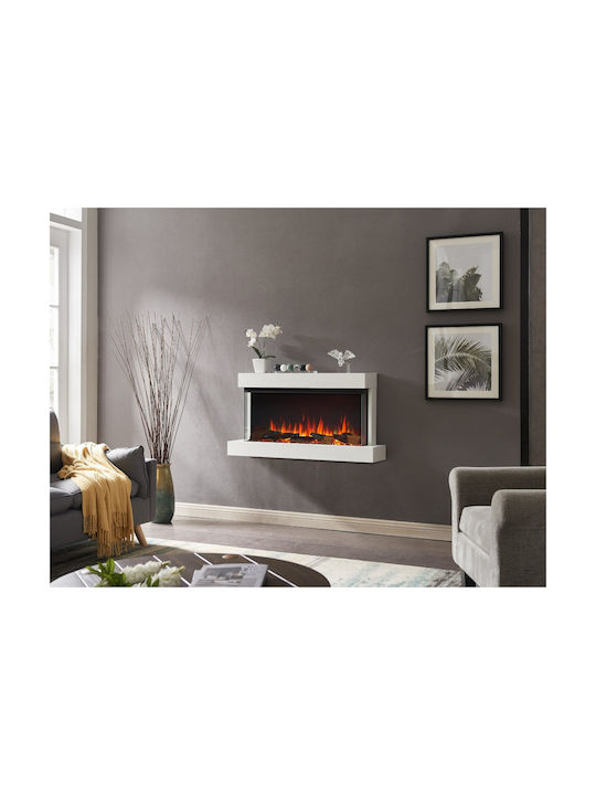 Richen 3D Achileas Wall R-EF407A-MT407A Montat pe perete Șemineu electric 2000W 110x59cm Alb