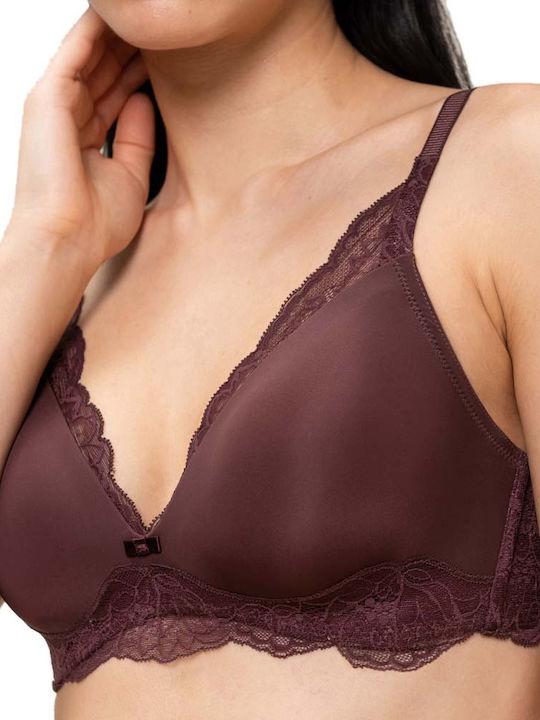 Amourette Charm Triangle Triangle Bra with Light Padding without Underwire Brown