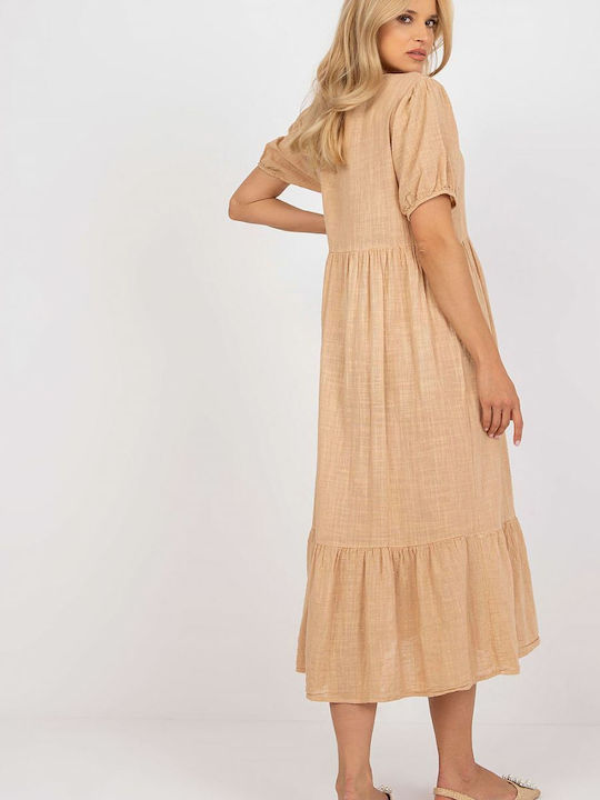 Och Bella Summer Midi Dress Brown