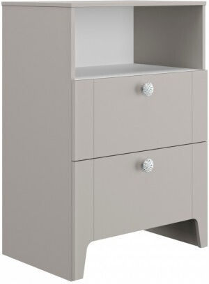 Babybett & Wiege Guimauve Graue Mond/Weiß mit Schublade