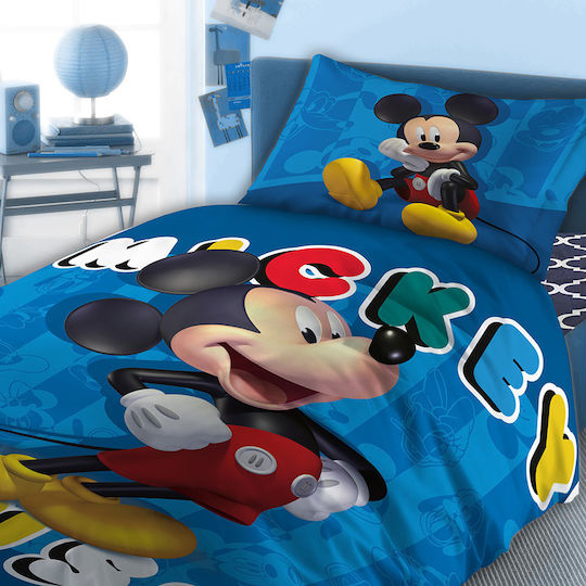Dimcol Single Set Mickey 862 Blue 160x240cm Dimcol Single Set Mickey 862 Blue 160x240cm