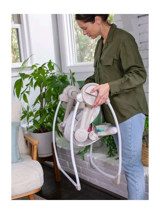 Bright Starts Electric Relax pentru Bebeluși Leagăn Portable Swing in cu Muzică și Vibrații Bej pentru Copil până la 9kg