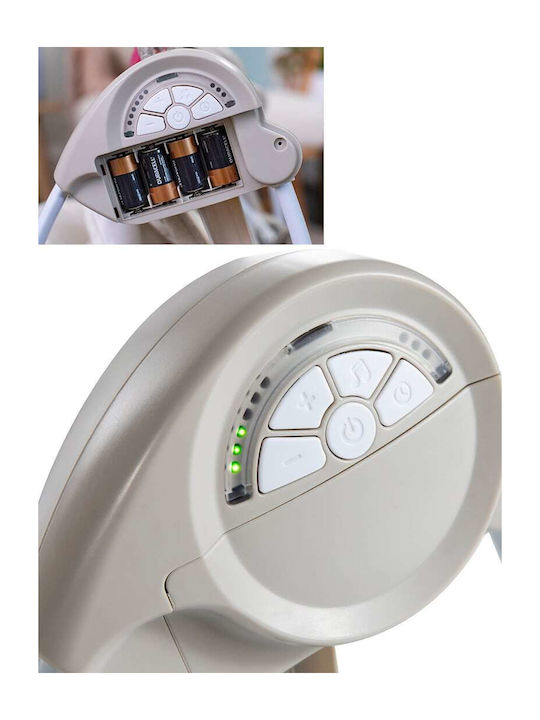 Bright Starts Electric Relax pentru Bebeluși Leagăn Portable Swing in cu Muzică și Vibrații Bej pentru Copil până la 9kg