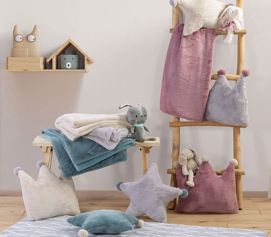 Nef-Nef Homeware Κουβέρτα Αγκαλιάς & Λίκνου Rabbit Hug Μπεζ 80x110εκ.