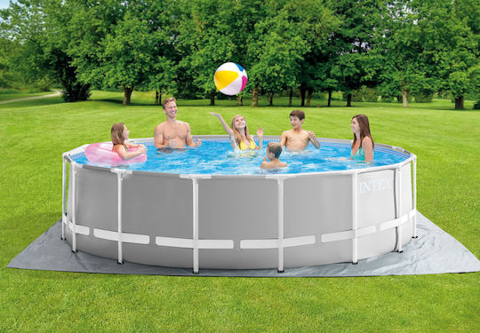 Intex Prism Metallrahmen Rundes Schwimmbecken 8592lt mit Metall-Rahmen 366x99cm Grau