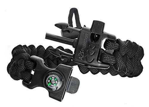 Compass Bracelet Survival with Whistle and Firestarter