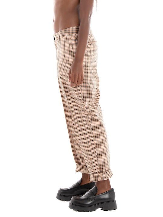 Scotch & Soda Women's Fabric Trousers in Slim Fit Checked