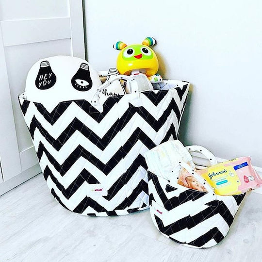 Minene Βρεφικό Καλάθι Καλλυντικών Stripes Μαύρο