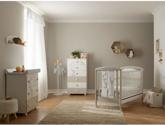 Savana Baby Dresser with 3 Drawers Bianco/Tortora 94x50x92cm