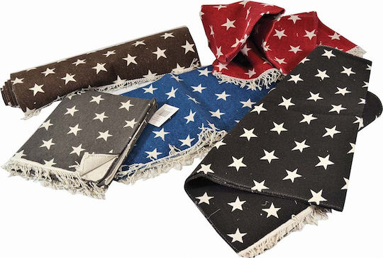 Sidirela Bath Mat Cotton Star E-2987 Star Red 50x80cm