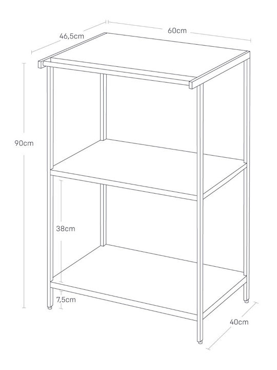 Yamazaki Kitchen Rack Metallic 3 Tiers White 60x46.5x90cm