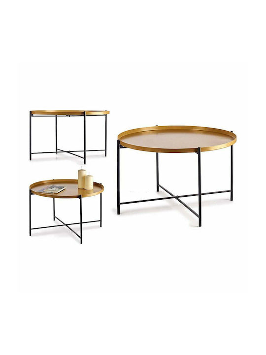 Round Metal Coffee Table Μαύρο / Χρυσό L76.5xW76.5xH46cm