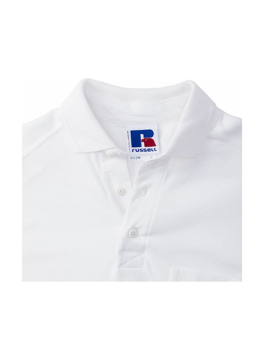 Russell Athletic R-011M-0 Herren Kurzärmelig Polo-Arbeitshemd Weiß