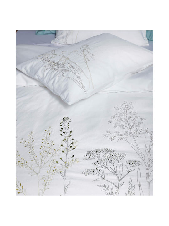 Kentia Duvet Cover Set Cotton King Size with 2 Pillowcases 260x240 Adrianna Ecru