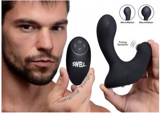 XR 10X Inflatable and Tapping Anal Plug with Wireless Functionality and Vibration Black