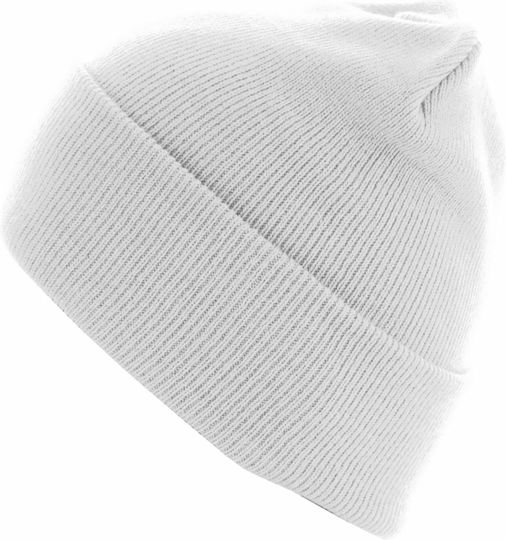10489 Ανδρικός Beanie Σκούφος σε Λευκό χρώμα