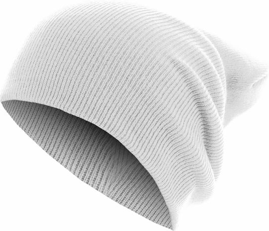10489 Ανδρικός Beanie Σκούφος σε Λευκό χρώμα