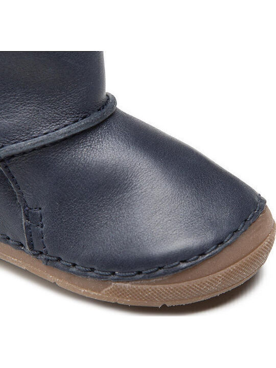 Ghete Copii din Piele cu Velcro Albastru marin