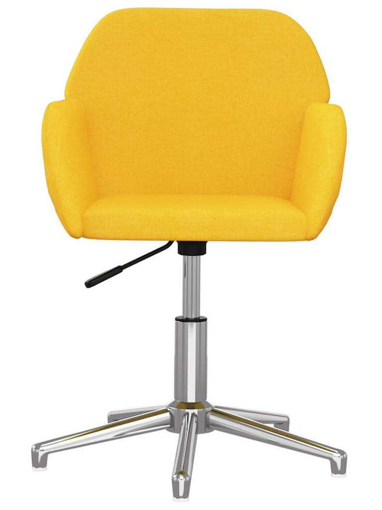 Scaun Pentru Vizitatori Cu Rotire Cu Brațe Și Roți În Culoare Galbenă 53.5x57x70cm 2 Bucăți