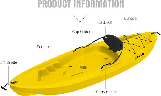 Seaflo Adult Kayak SEA-016 Πλαστικό Kayak Θαλάσσης 1 Ατόμου Κόκκινο