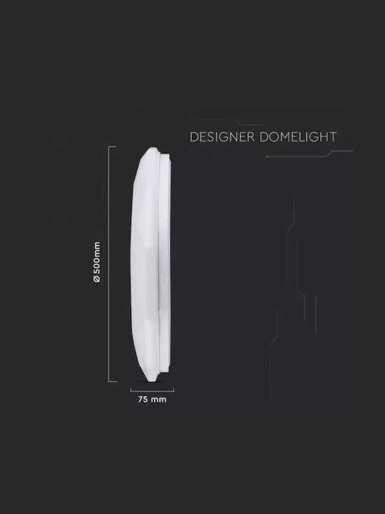 V-TAC Στρογγυλό Εξωτερικό LED Panel 60W με Θερμό Λευκό Φως 3000K 51εκ.