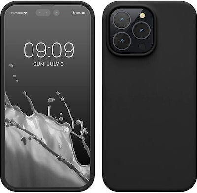 KWmobile Umschlag Rückseite Silikon Schwarz (iPhone 14 Pro Max) 59074.01