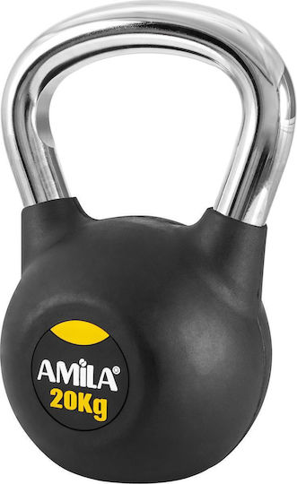 AMILA Kettlebell από Λάστιχο 20kg Μαύρο