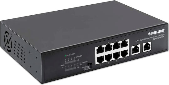Intellinet 561402 Unverwaltet L2 PoE+ Switch mit 8 Ports Gigabit (1Gbps) Ethernet