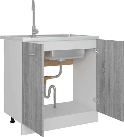 Dulap pentru Chiuvetă Gri 80x46x81.5buc