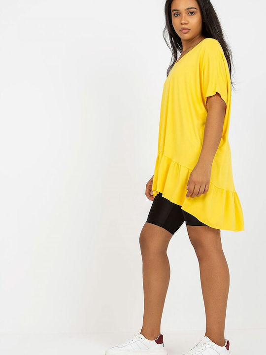 Relevance Women's Tunic Dress Short Sleeve Yellow