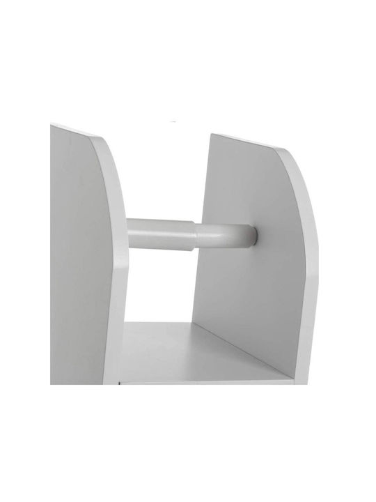 Bakaji Wooden Paper Holder Floor White