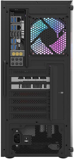 Darkflash DK100 Gaming Midi-Turm Computergehäuse mit Seitenfenster Schwarz