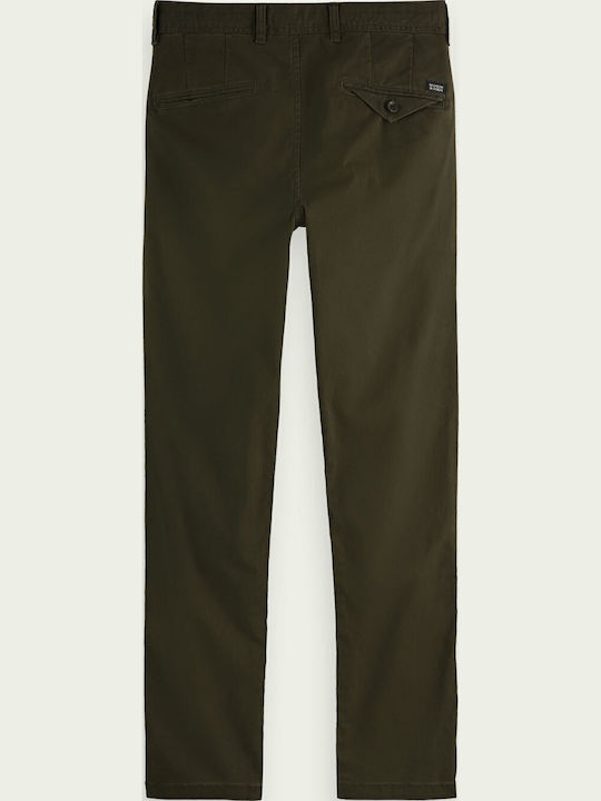 Mott Chino Elastic Trousers In Slim Fit Khaki