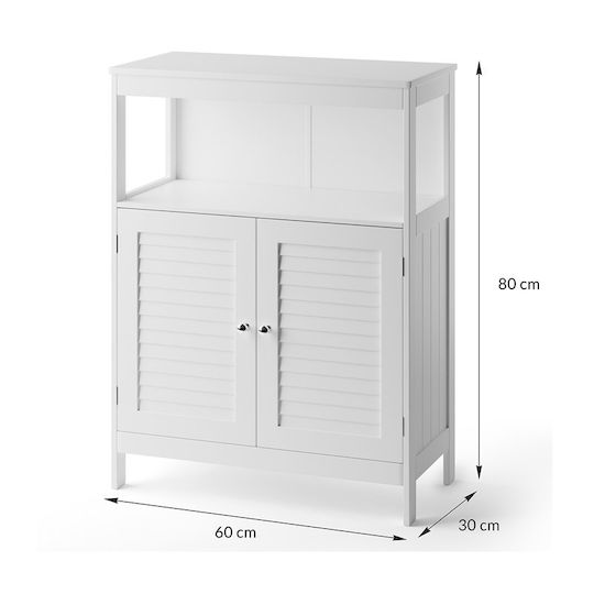 Bakaji Badezimmerschrank B60xT30xH80cm Weiß