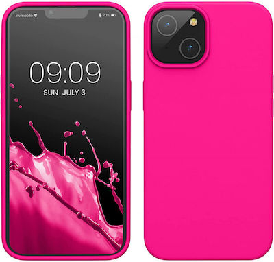 KWmobile Umschlag Rückseite Silikon Neon Pink (iPhone 14) 59071.77