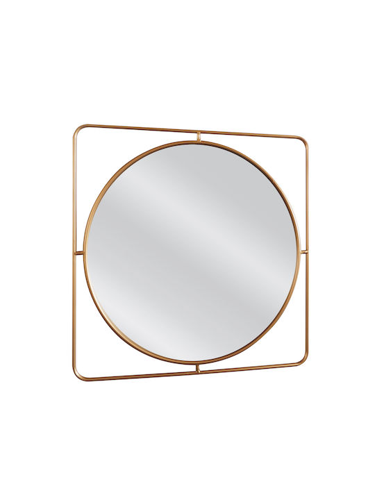 ArteLibre Alatar Wall Mirror with Gold Metallic Frame 60x60cm 1pcs