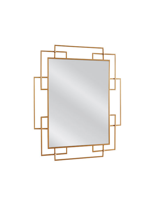 ArteLibre Arroch Wall Mirror with Gold Metallic Frame 90x70cm 1pcs